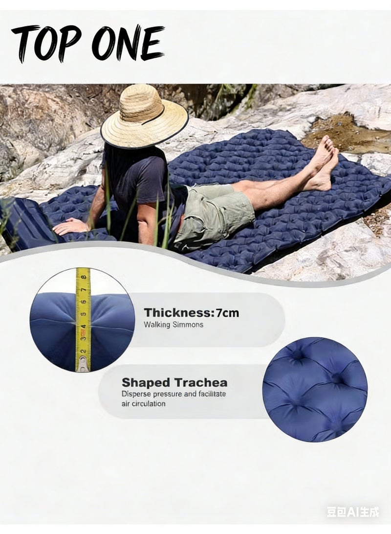 TOP ONE Sleeping Pad for Camping 2 Person, 200×120×6 cm, 79x48x2.5inch, 1.5kg, 30s Inflate by Foot-Pressing, Waterproof (Army Green) - Image 5